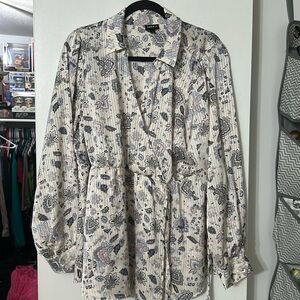 Stripe Satin Collared Surplice Blouse Torrid 2